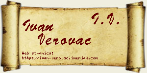 Ivan Verovac vizit kartica